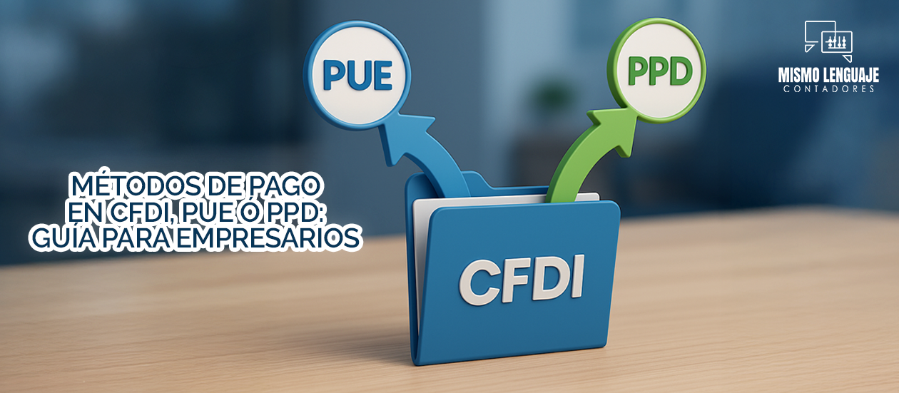 Métodos de pago del CFDI: PUE o PPD