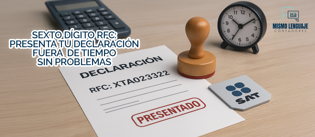 Sexto digito del RFC para presentar declaración fuera de tiempo